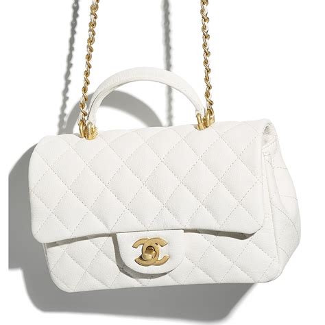 chanel white bag with handle|chanel small bag with handle.